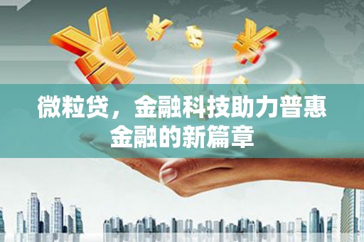 沙依巴克微粒贷，金融科技助力普惠金融的新篇章