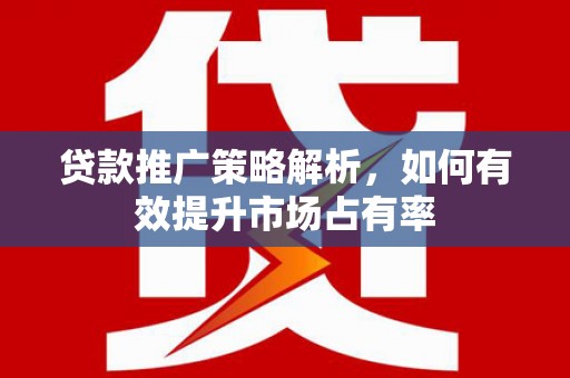 沙依巴克贷款推广策略解析，如何有效提升市场占有率