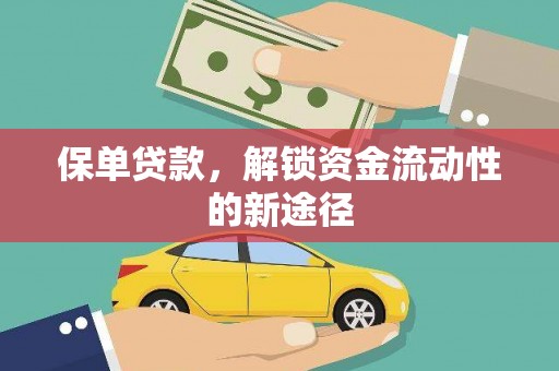 沙依巴克保单贷款，解锁资金流动性的新途径