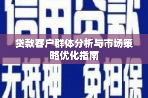 沙依巴克贷款客户群体分析与市场策略优化指南