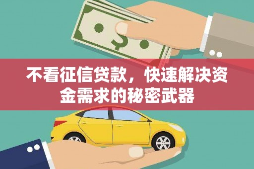 沙依巴克不看征信贷款，快速解决资金需求的秘密武器