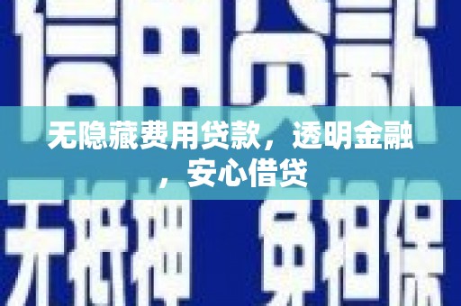 沙依巴克无隐藏费用贷款，透明金融，安心借贷