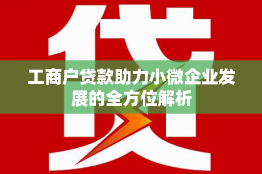 沙依巴克工商户贷款助力小微企业发展的全方位解析