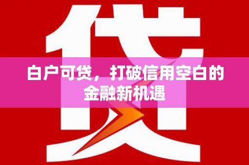 沙依巴克白户可贷，打破信用空白的金融新机遇