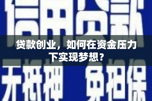 沙依巴克贷款创业，如何在资金压力下实现梦想？