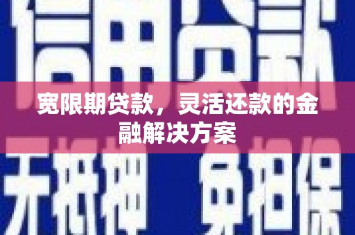 沙依巴克宽限期贷款，灵活还款的金融解决方案