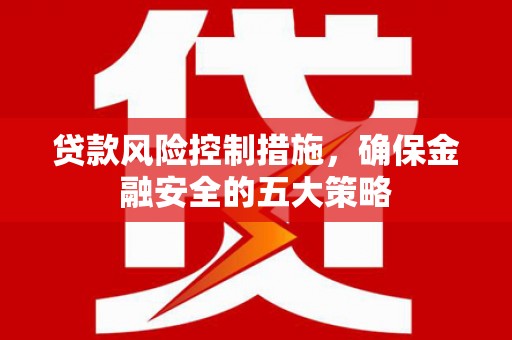 沙依巴克贷款风险控制措施，确保金融安全的五大策略