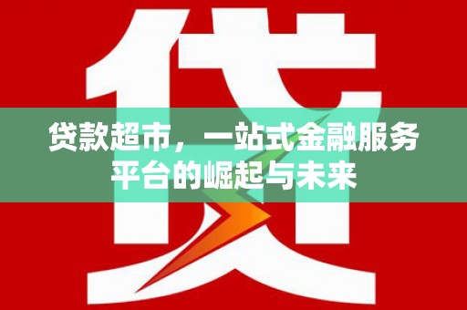 沙依巴克贷款超市，一站式金融服务平台的崛起与未来
