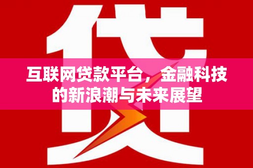 沙依巴克互联网贷款平台，金融科技的新浪潮与未来展望
